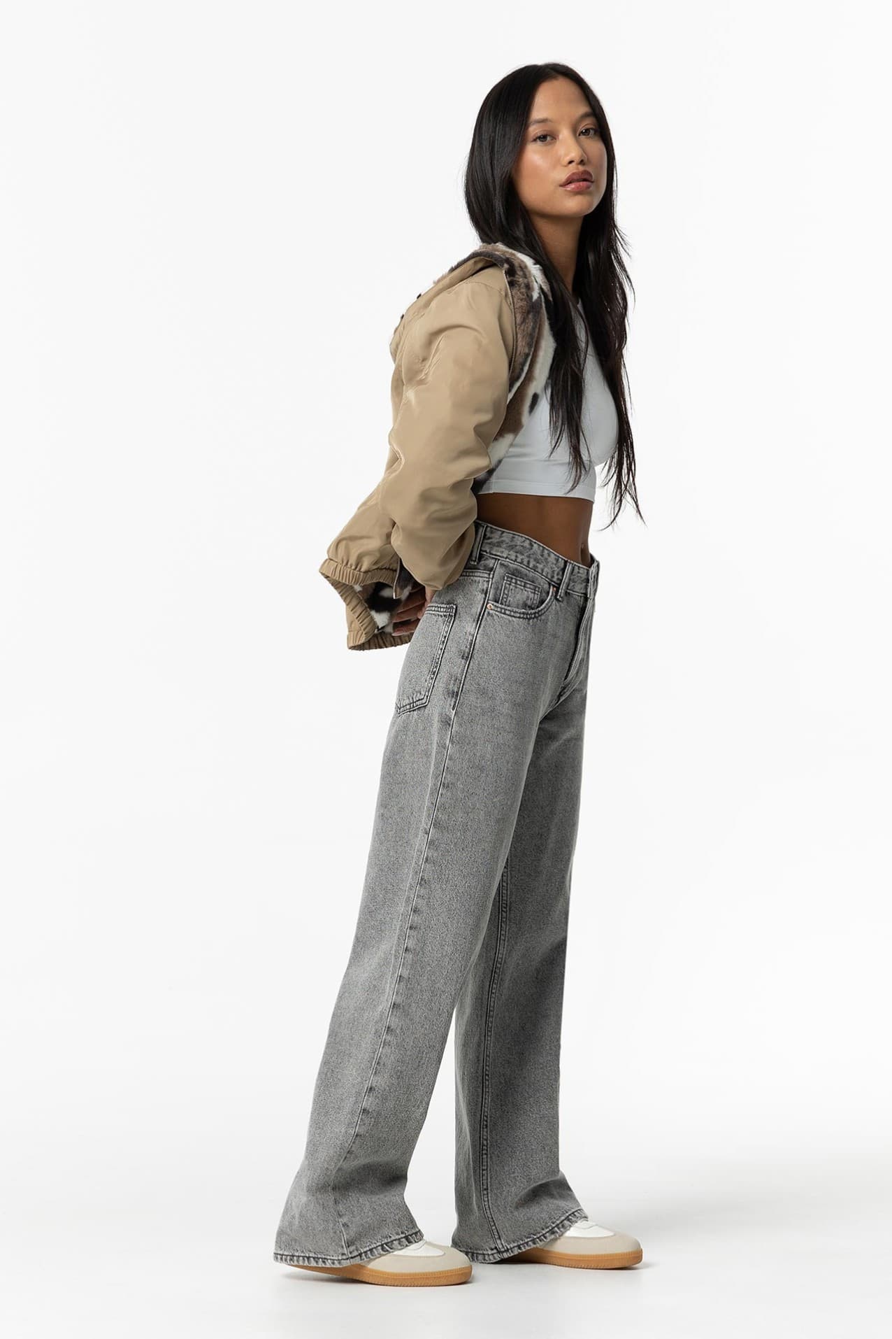 Grey Wide-Leg
