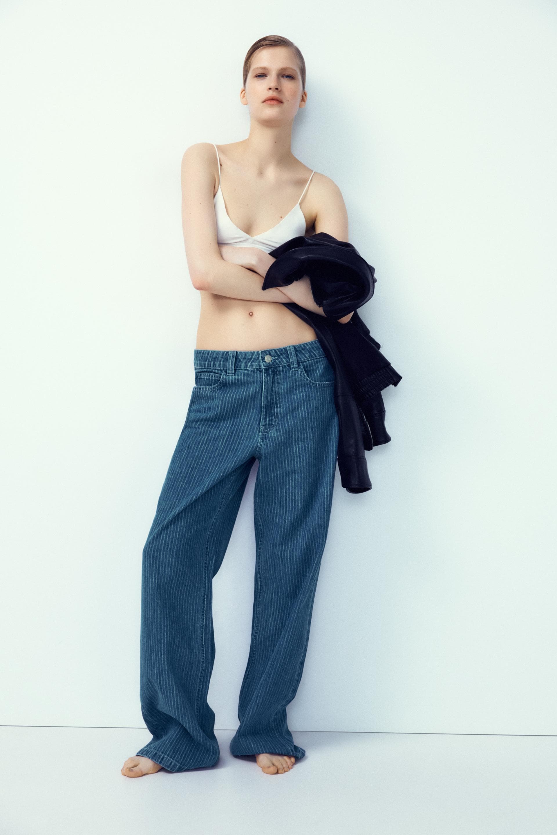 Pinstripe Baggy Jeans 